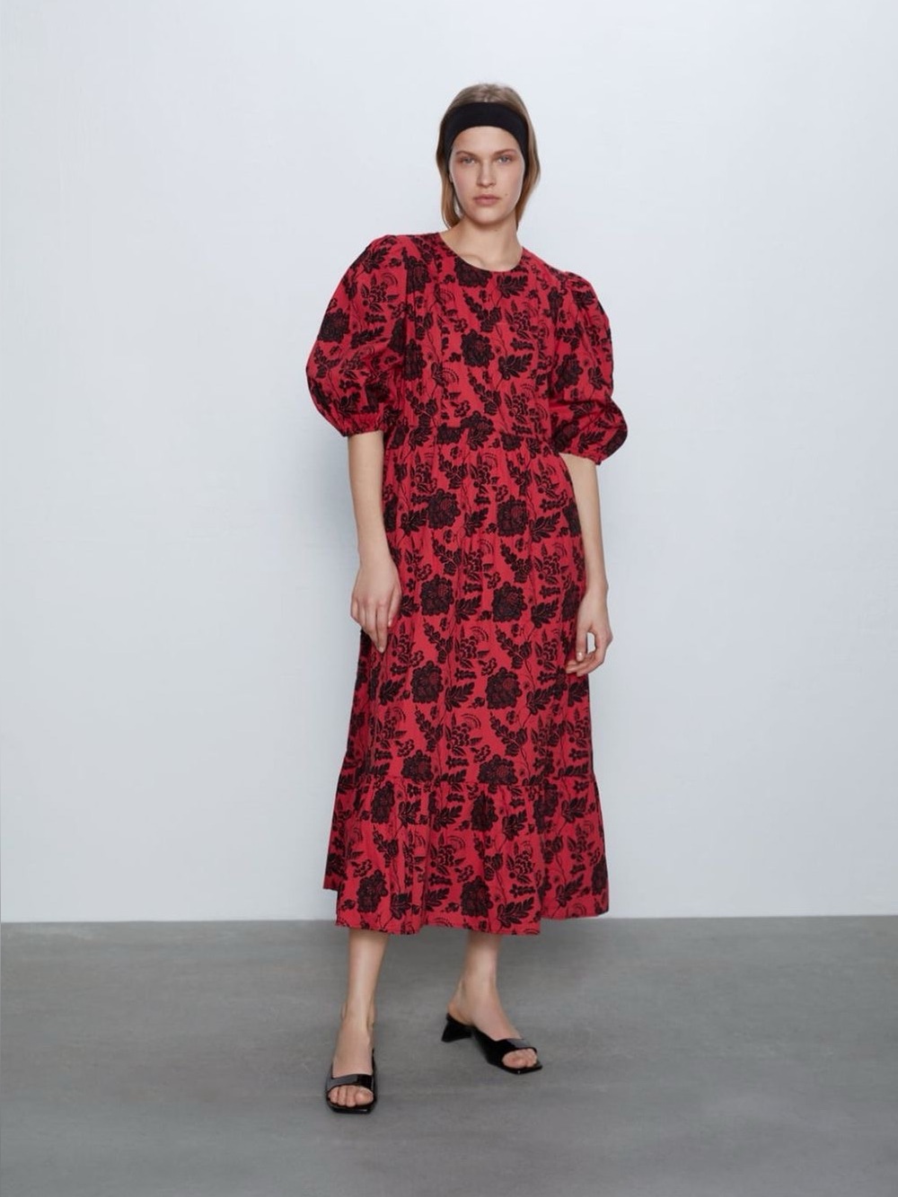Zara Beverly Red Floral Embroidered Beaded Sequin Dress - EUC - Picture 5 of 12